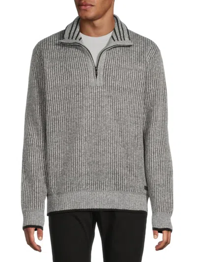 Buffalo David Bitton Men's Warnery Marled Rib-knit Sweater In Gray