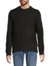 Buffalo David Bitton Men's Warrin Textured Crewneck Pullover Sweater In Black