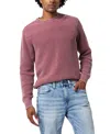 Buffalo David Bitton Men's Washy Textured Knit Crewneck Sweater In Pink