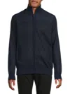 Buffalo David Bitton Men's Weldon Ribbed Zip Polyester Jacket In Blue