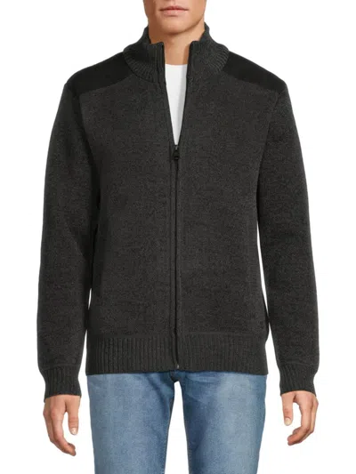 Buffalo David Bitton Men's Westwood Mock Turtleneck Zip Sweater In Black