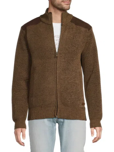Buffalo David Bitton Men's Westwood Mock Turtleneck Zip Sweater In Brown
