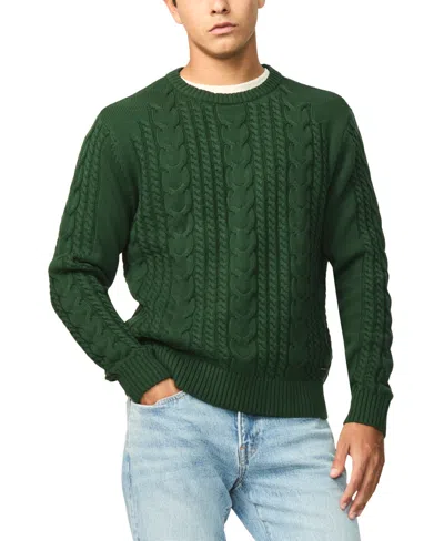 Buffalo David Bitton Men's Wicap Classic-fit Cable-knit Crewneck Sweater In Green