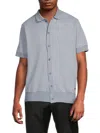 Buffalo David Bitton Men's Willisons Geometric Pattern Polo Cardigan In Light Blue