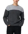 Buffalo David Bitton Men's Wintor Colorblock Cable Knit Sweater In Gray