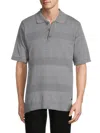 Buffalo David Bitton Men's Worden Quarter-button Polo Shirt In Heather Grey