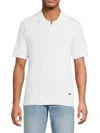 Buffalo David Bitton Men's Worden Quarter-button Polo Shirt In White