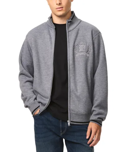 Buffalo David Bitton Men's Wucio Full-zip Mock-neck Sweater In Gray