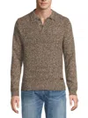 Buffalo David Bitton Men's Wystan Texture 2-button Placket Sweater In Brown