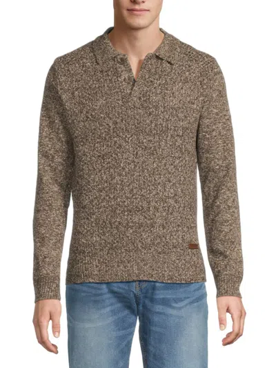 Buffalo David Bitton Men's Wystan Texture 2-button Placket Sweater In Brown