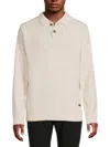 Buffalo David Bitton Men's Wystan Texture 2-button Placket Sweater In White