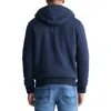 Buffalo David Bitton Mens Faux Fur Lined Cotton Zip Hoodie In Blue