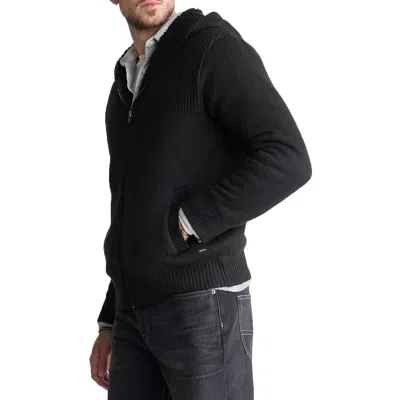 Buffalo David Bitton Mens Faux Fur Lined Polyester Zip Hoodie In Black