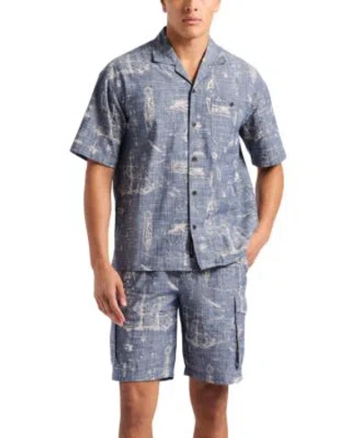 Buffalo David Bitton Mens Nautical Graphic Shirt Cargo Short