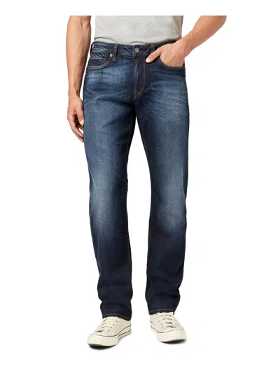Buffalo David Bitton Mens Relaxed Faded Tapered Leg Jeans In Blue