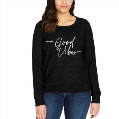 Buffalo David Bitton Relaxed Fit Printed Cozy Pullover Top In Heather Black