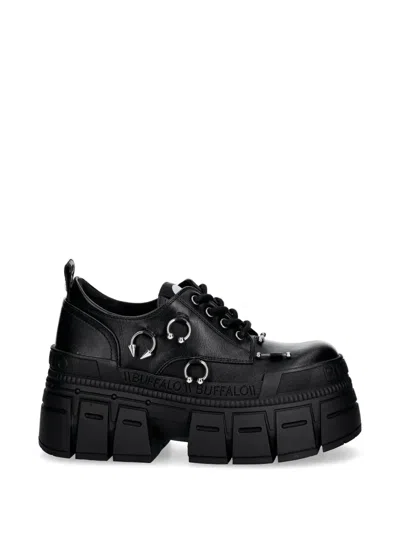 Buffalo Gospher Lace Up Punk Shoes In Black