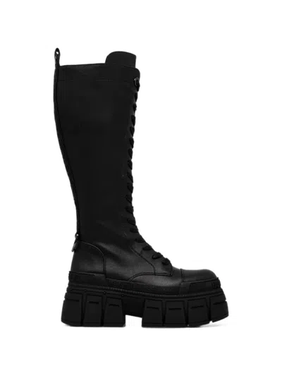 Buffalo Gospher Lace-up Platform Boots In Black
