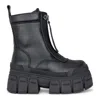 Buffalo Gospher Zip Boot - Women's Black Front-zip Ankle Boots In Black