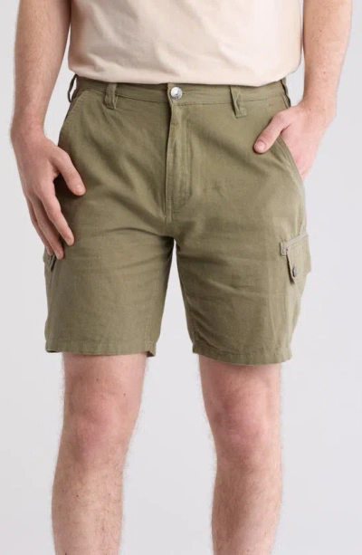 Buffalo Jeans Havane Cotton Blend Shorts In Army Green