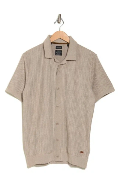 Buffalo Jeans Walsh Short Sleeve Button-up Shirt In Jute Mix