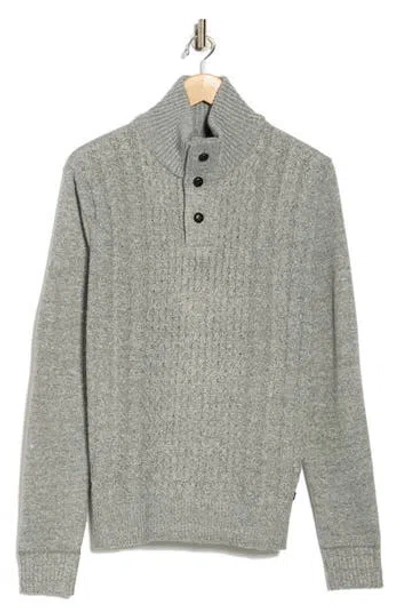 Buffalo Jeans Water Button Half Cable Knit Sweater In Green
