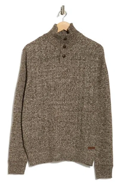 Buffalo Jeans Water Button Half Cable Knit Sweater In Brown