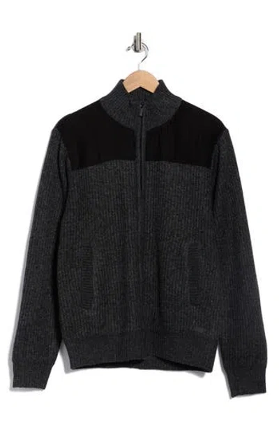 Buffalo Jeans Weldon Zip Cardigan In Black