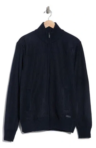 Buffalo Jeans Weldon Zip Cardigan In Blue