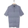 Buffalo Jeans Worden Textured Stripe Polo Sweater In Heather Grey
