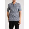 Buffalo Jeans Worden Textured Stripe Polo Sweater In Heather Grey