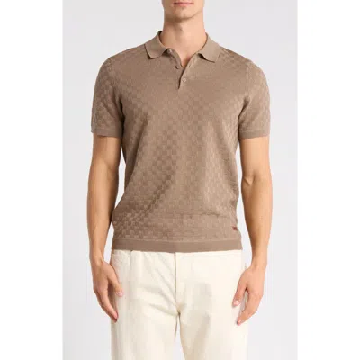 Buffalo Jeans Worsonno Short Sleeve Polo In Brown