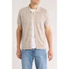 Buffalo Jeans Wrenley Jacquard Button-up Polo In Jute Combo