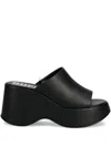 Buffalo Joy Platform Slide Sandals In 黑色