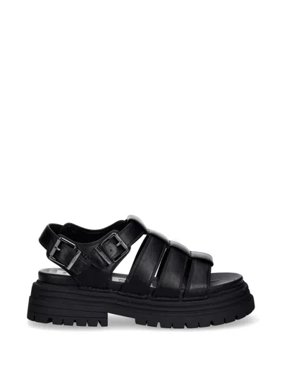 Buffalo Lennox Fisher Plateau-sandalen Mit Schnallenverschluss In Black