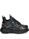 Buffalo Logo-print Sneakers In Black
