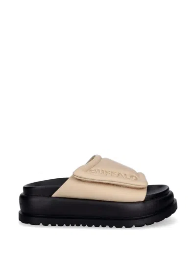 Buffalo Logo-debossed Touch-strap Sandals In Neutral