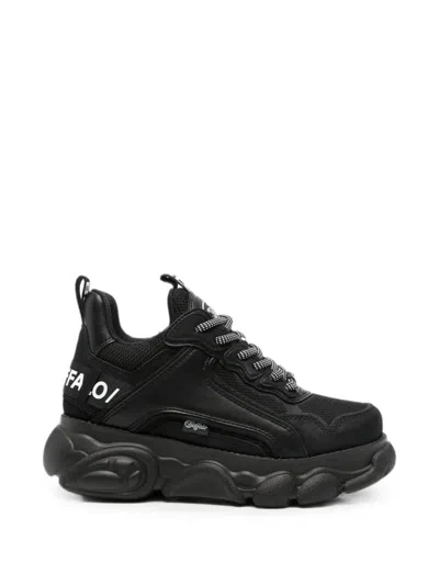 Buffalo Logo-tape Chunky-sole Sneakers In Black