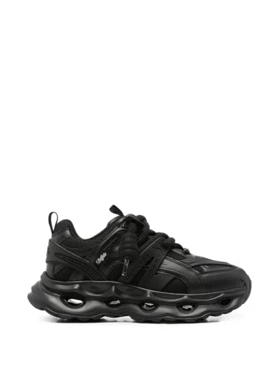 Buffalo Malaga Lace Panelled Chunky Sneakers In Black