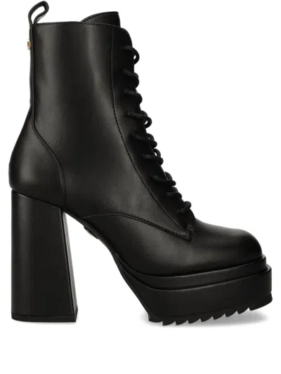 Buffalo May W Chunky-heel Lace-up Ankle Boots In Black