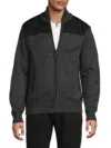 Buffalo Men's Weldon Ribbed Zip Polyester Jacket In Black