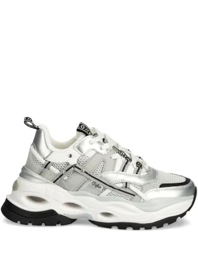 Buffalo Mesh-panelled Sneakers In Gray