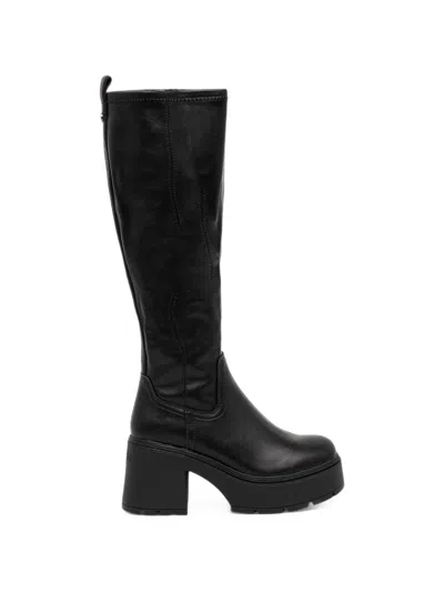 Buffalo Mila Platform Knee-high Boots In Black