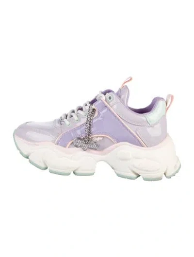 Pre-owned Buffalo Patent Leather Chain-link Accents Chunky Sneakers In Multi