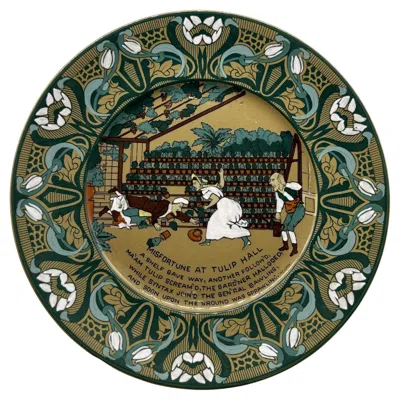 Pre-owned Buffalo Pottery Deldare "misfortune At Tulip Hall" Plate In Brown