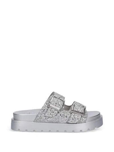 Buffalo Flache Raya Ari Glam Sandalen Mit Glitter-optik In Multi