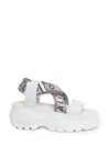 Buffalo Logo Sandals In White