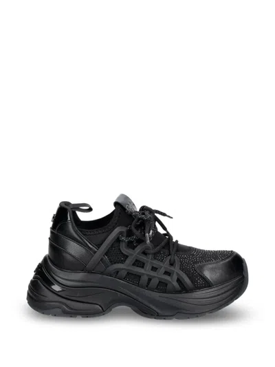 Buffalo Senta Glam Crystal-embellished Sneakers In Black