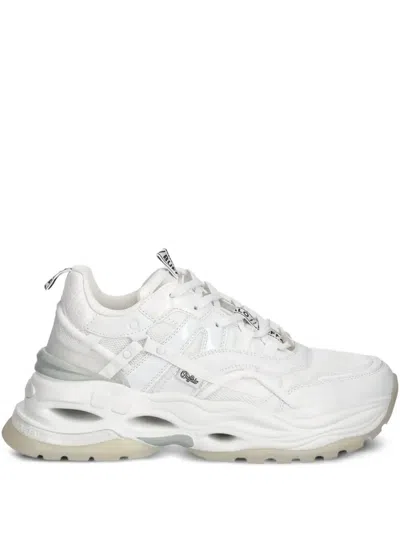Buffalo Triplet Hollow Chunky-sole Lace-up Sneakers In White
