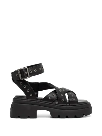 Buffalo Vega Mss Riv Plateau-sandalen Mit Ösen In Black
